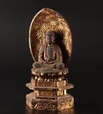 Fijne zittende Amida-figuur - 37 cm - Hout - Japan - Edo