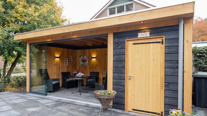 ALL-IN DEAL- Plat dak met schuur 6x3m voor maar €5953, Tuin en Terras, Overkappingen, Veranda, Nieuw, Ophalen of Verzenden