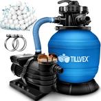 Tillvex® Zandfilter - Zandfilterpomp - 10200L/u - Blauw, Tuin en Terras, Zwembad-toebehoren, Verzenden, Zo goed als nieuw