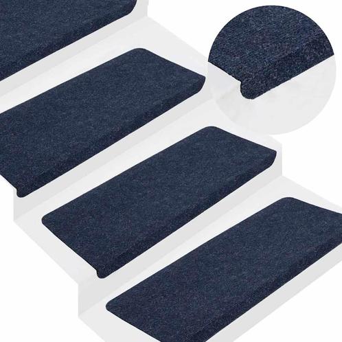 vidaXL Trapmatten zelfklevend 15 st 65x24,5x3,5 cm blauw, Doe-het-zelf en Verbouw, Ladders en Trappen, Nieuw, Verzenden