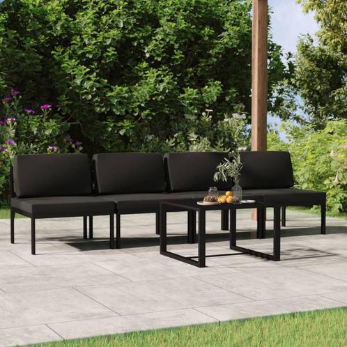 vidaXL 5-delige Loungeset met kussens aluminium, Tuin en Terras, Tuinsets en Loungesets, Loungeset, Nieuw, Aluminium, Verzenden
