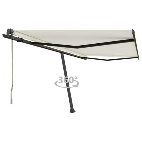 vidaXL Luifel vrijstaand automatisch 450x350 cm crèmekleurig, Tuin en Terras, Zonneschermen, Nieuw, Verzenden