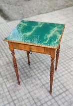 Bijzettafel - Beuken, Glas - piano smaragdgroen glas, Antiek en Kunst