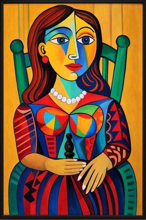 Tolomelli Cesare - Figura con pedina, Antiek en Kunst, Kunst | Schilderijen | Modern