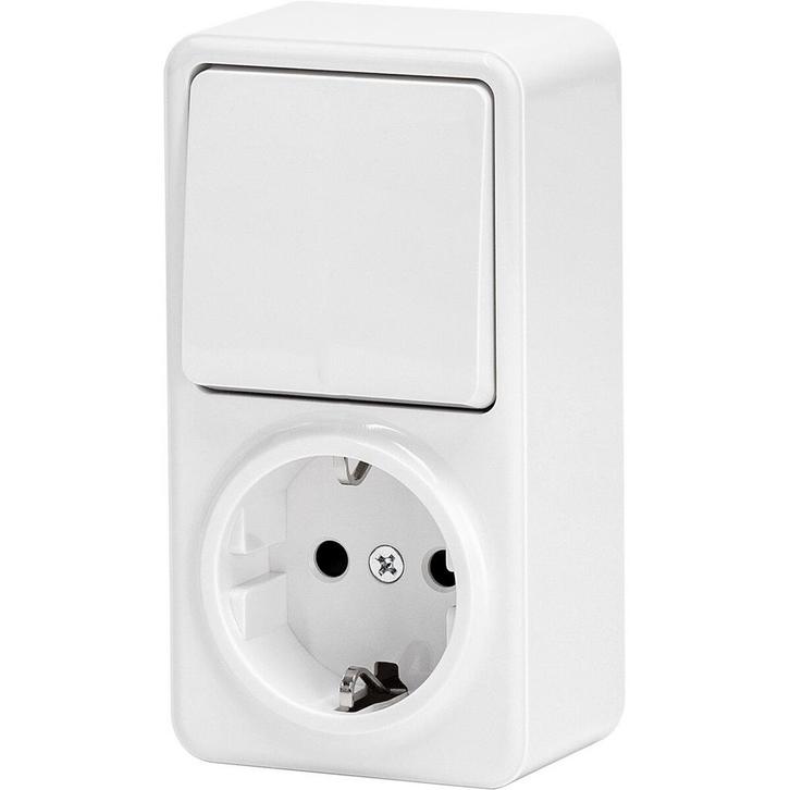 Wandcontactdoos - Aigi Winy - Opbouw - 1-voudig Stopcontact, Doe-het-zelf en Verbouw, Elektra en Kabels, Nieuw, Ophalen of Verzenden