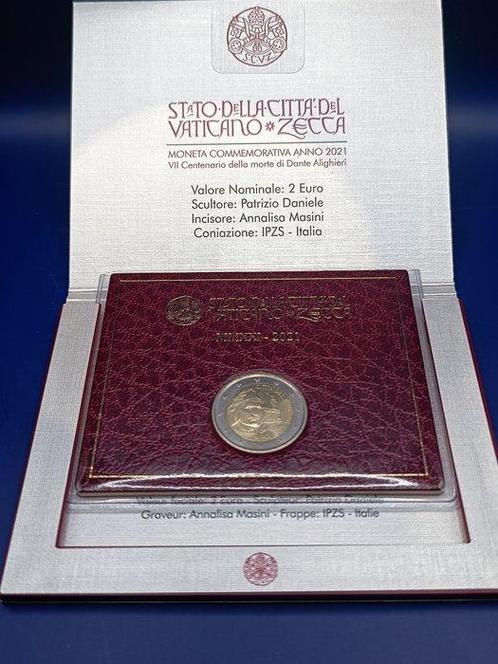 Vaticaan. 2 Euro 2021 Caravaggio + Dante (2 monedas), Postzegels en Munten, Munten | Europa | Euromunten