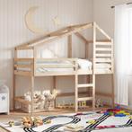 vidaXL Halfhoogslaper met ladder en bedhuis grenenhout, Huis en Inrichting, 90 cm, Eenpersoons, Bruin, Verzenden