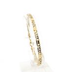 Bicolor gouden Figaro schakel armband | 19,5 cm (witgoud), Ophalen of Verzenden, Gebruikt, Overige kleuren, Goud