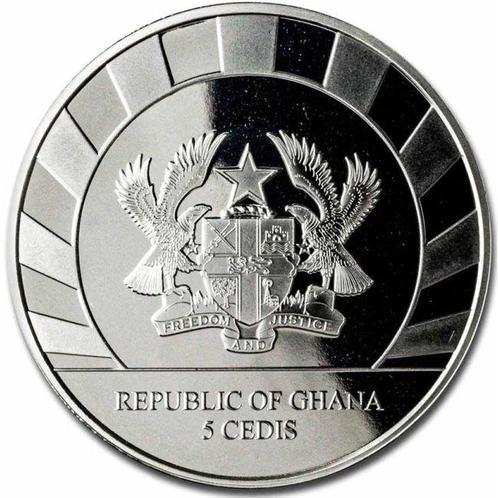 Cambodja. 2022 1 oz Ghana Giants of the Ice Age Cave Lion, Postzegels en Munten, Edelmetalen en Baren