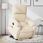 vidaXL Sta-op-massagestoel verstelbaar microvezelstof beige, Huis en Inrichting, Fauteuils, Verzenden, Nieuw