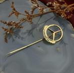 8 Karaat vintage reversspeld met Mercedes Benz logo, Ophalen of Verzenden, Gebruikt, Overige kleuren, Goud
