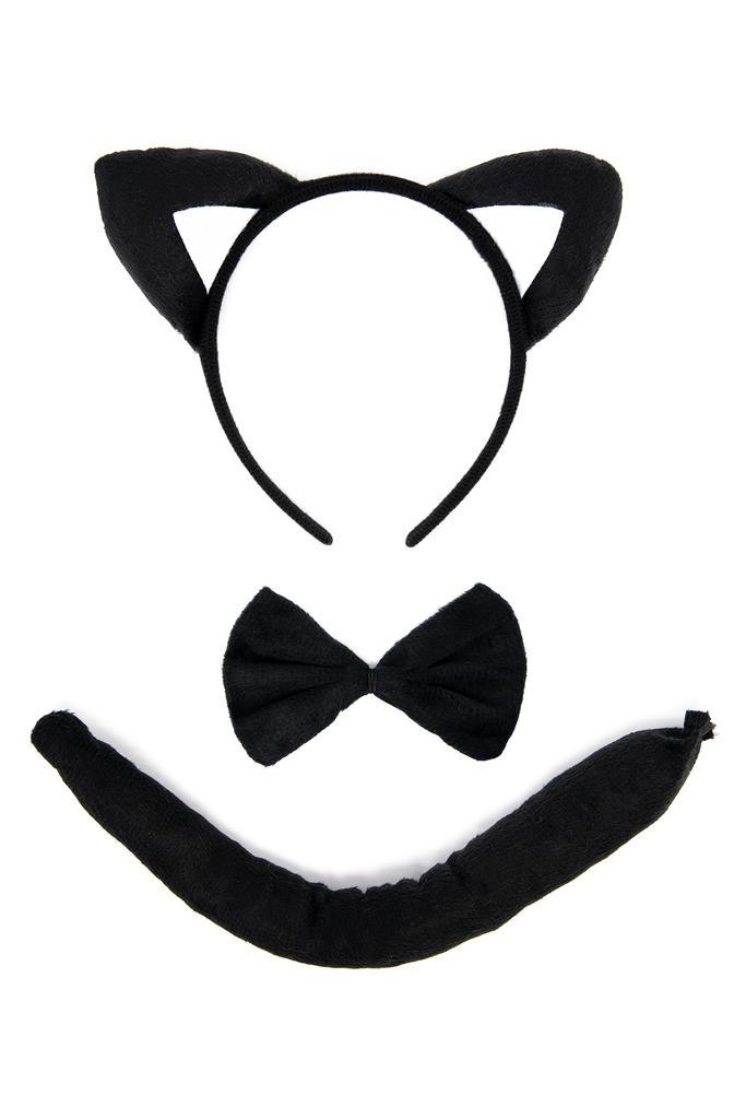 Kat Haarband Oren Strik Staart Diadeem Set Zwart Wit Zacht K, Kleding | Dames, Carnavalskleding en Feestkleding, Accessoires, Nieuw