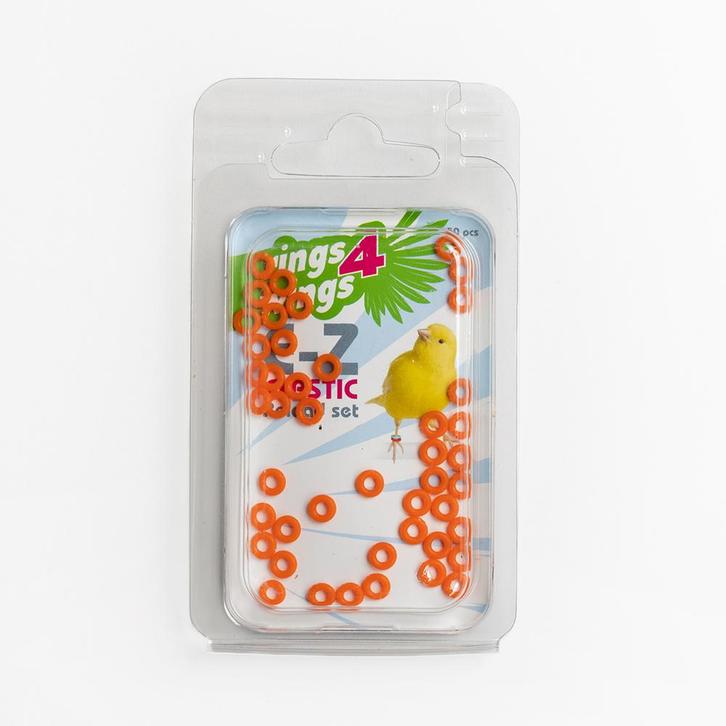 Plastic ringen geschikt voor E-Z ringpistool - Fluor oranje, Dieren en Toebehoren, Vogels | Toebehoren, Nieuw, Verzenden