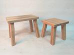 Kruk (2) - Eik, Hout - 2x eiken krukje, Antiek en Kunst, Curiosa en Brocante