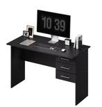 Bureau 120 cm met 3 Lades & Slot – Zwart/Witte Laptoptafel, Huis en Inrichting, Verzenden, Nieuw