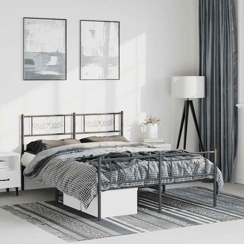 Bedframe Zwart 150x200 - Retourdeal - 45% Korting!, Huis en Inrichting, Slaapkamer | Bedden, 160 cm, 200 cm, Zwart, Nieuw, Metaal