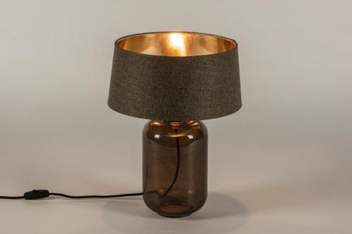 Rietveld Tafellampen - Bruin, Goud - Glas, Stof, Huis en Inrichting, Lampen | Tafellampen, Verzenden