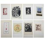 Set of 8 beautiful exlibris of Emil Johansson, Victor