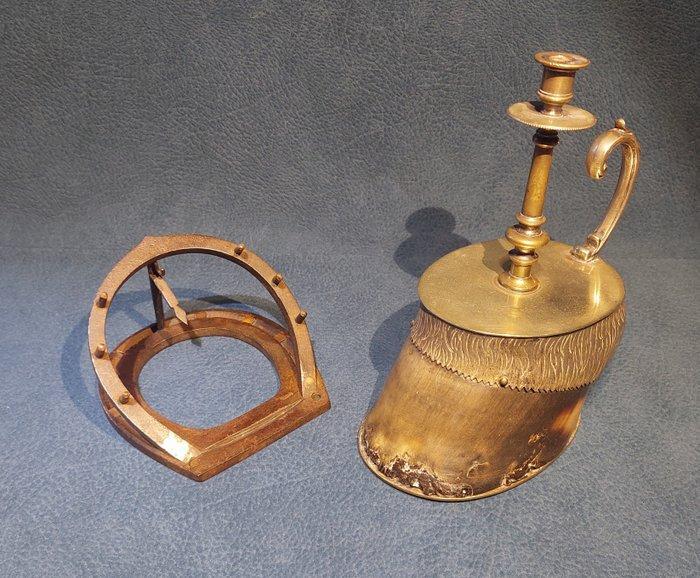 Kandelaar - Smeedijzer - Bureauaccessoires - Horse hoof, Antiek en Kunst, Curiosa en Brocante