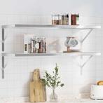 vidaXL Wandschappen 2 st 100x40x3 cm roestvrijstaal, Huis en Inrichting, Woonaccessoires | Wandplanken en Boekenplanken, Verzenden