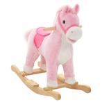 Hobbeldier paard 65x32x58 cm pluche roze (Hobbeldieren), Kinderen en Baby's, Speelgoed | Hobbelfiguren, Nieuw, Verzenden