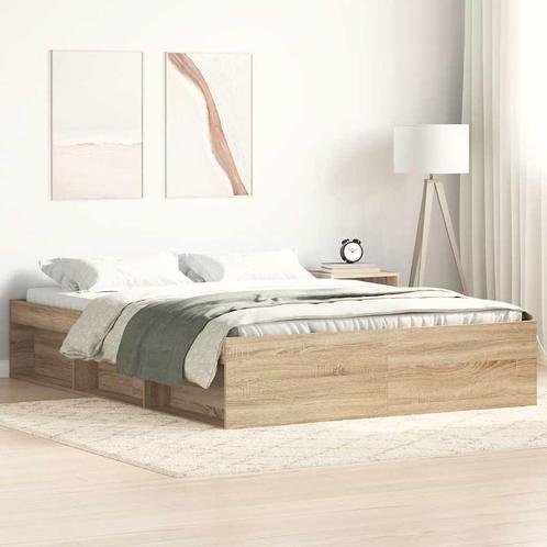 vidaXL Bedframe sonoma eikenkleurig 140x200 cm, Huis en Inrichting, Slaapkamer | Bedden, 140 cm, 200 cm, Bruin, Tweepersoons, Nieuw