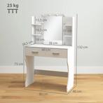 TRUUSK Kaptafel Met Dimbare LED-verlichting - Make-up Tafel, Verzenden