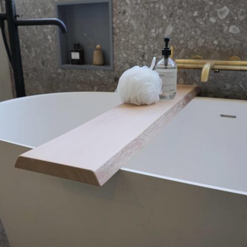 Badplank Gliss Shelf Gewerveld 100 cm Massief Eikenhout Wit, Doe-het-zelf en Verbouw, Sanitair, Bad, Nieuw, Ophalen of Verzenden