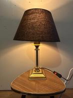 Tafellamp - Messing, Textiel - Klassieke tafellamp, Antiek en Kunst, Antiek | Lampen