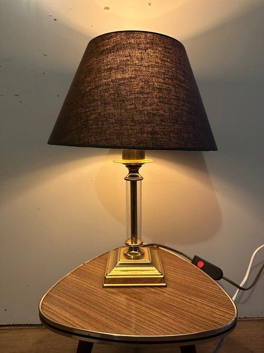 Tafellamp - Messing, Textiel - Klassieke tafellamp, Antiek en Kunst, Antiek | Lampen