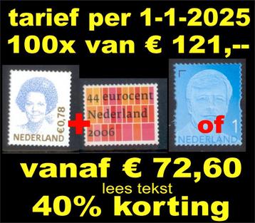 postfris nominaal goedkoop frankeren brieven + pakketten beschikbaar voor biedingen