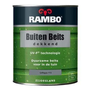 RAMBO Buitenbeits Dekkend - Griffelgrijs 1112 - 0,75 liter, Doe-het-zelf en Verbouw, Verf, Beits en Lak, Beits, Grijs, Nieuw, Minder dan 5 liter