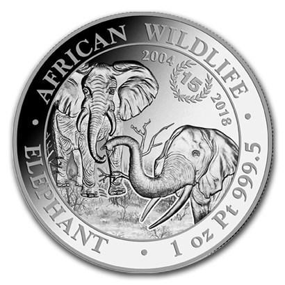 Somalische Olifant 1 oz 2018 Anniversary, Postzegels en Munten, Munten | Afrika, Losse munt, Zilver, Overige landen, Verzenden