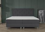 ACTIE! Boxspring Porto 140 200 Antraciet, Verzenden, Nieuw, 140 cm, Twijfelaar