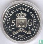 Nederlandse Antillen 5 gulden 2019 (PROOF) 65 years Heri..., Postzegels en Munten, Verzenden, Losse munt, Goud