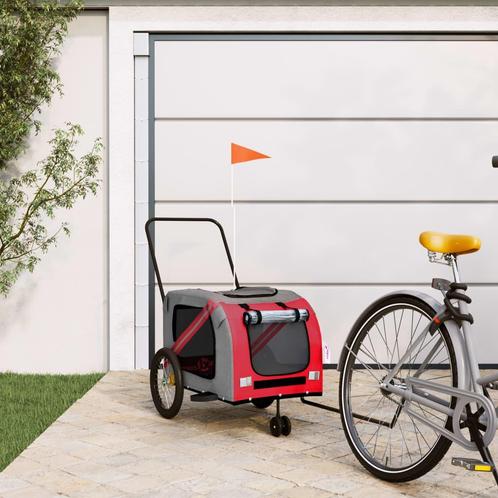 vidaXL Hondenfietstrailer oxford stof en ijzer oranje en, Dieren en Toebehoren, Overige Dieren-accessoires, Nieuw, Verzenden