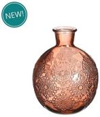 Gekleurd glazen flesje bologna vaasje kandelaar mahogany, Ophalen of Verzenden, Nieuw