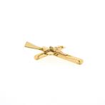 Gouden hanger van een kruis met corpus (religieus), Ophalen of Verzenden, Gebruikt, Goud, Overige merken
