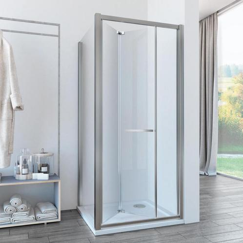 Douchecabine Lacus Ponza met Vouwdeur en Zijwand Helder Glas, Doe-het-zelf en Verbouw, Sanitair, Douche, Nieuw, Chroom, Ophalen of Verzenden