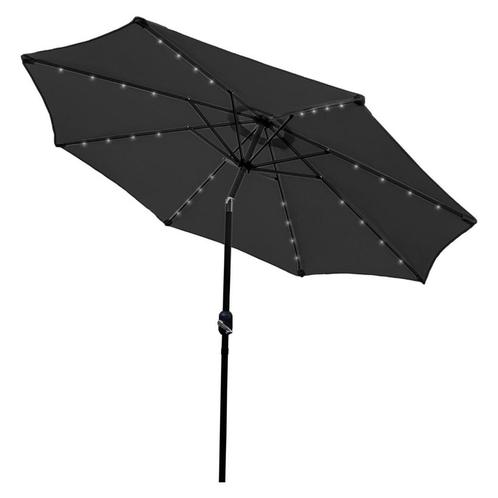 Parasol met LED verlichting 2.7 m - Kantelbaar Knikbaar - 32, Tuin en Terras, Parasols, Verzenden