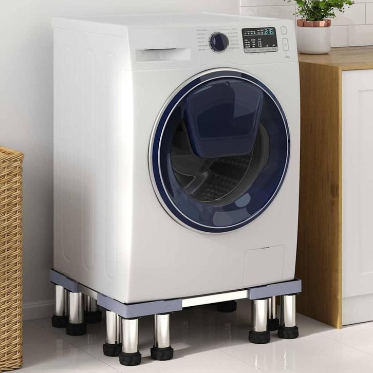 vidaXL Wasmachinesokkel Grijs 67 x 67 x 21.5 cm Metaal, Witgoed en Apparatuur, Wasmachines, Nieuw, Verzenden