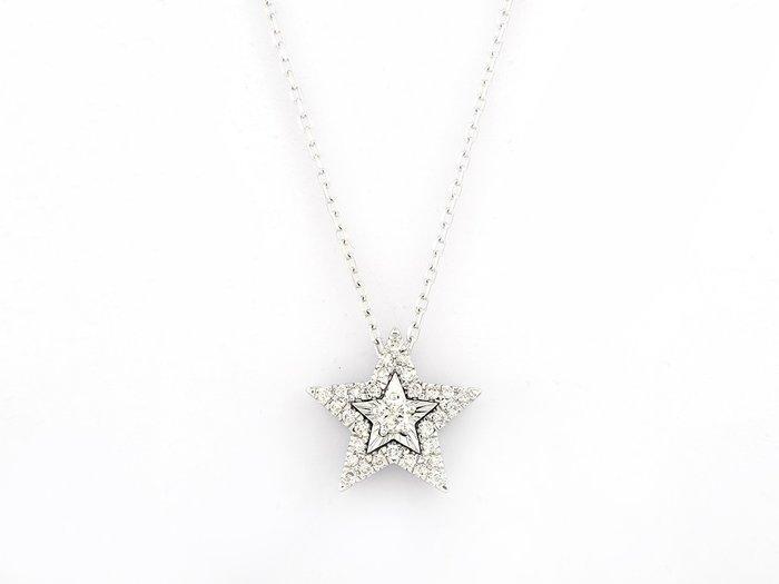 Halsketting - 14 karaat Witgoud - 0.27ct. tw. Diamant, Sieraden, Tassen en Uiterlijk, Kettingen