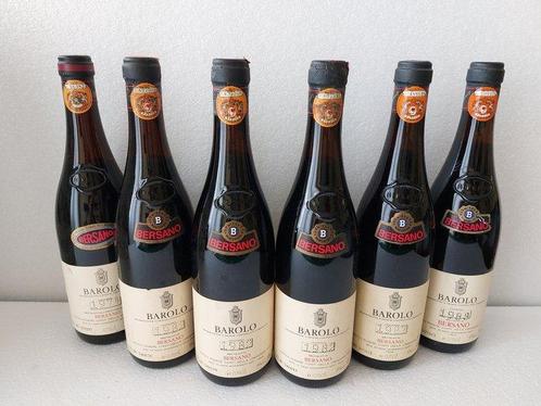 1974, 1982 x3, 19,87 & 1988 Bersano - 6 Flessen (0.75 liter), Verzamelen, Wijnen