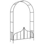 Tuinboog met hek 138x40x238 cm ijzer zwart