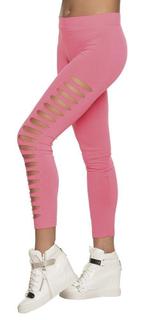 Neon legging roze met gaten, Nieuw, Feestartikel, Verzenden