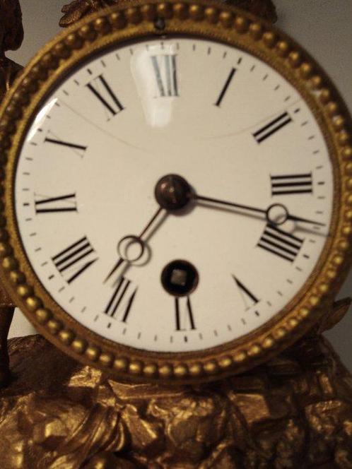 Figurale pendule - Zinklegering, Messing - Emaille -, Antiek en Kunst, Antiek | Klokken