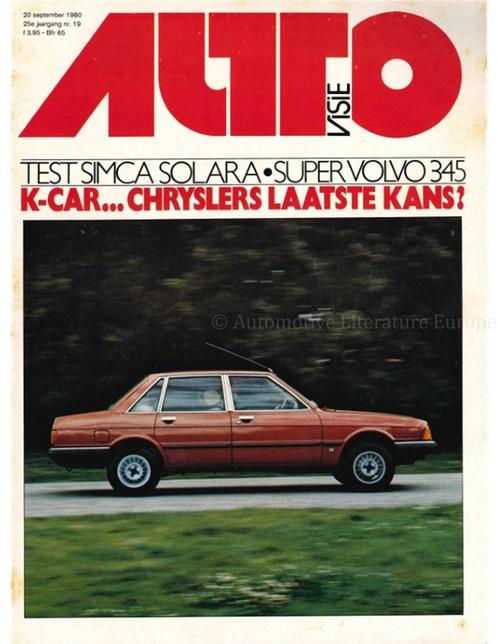 1980 AUTOVISIE MAGAZINE 19 NEDERLANDS, Boeken, Auto's | Folders en Tijdschriften