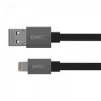 Emtec oplaadkabel USB-A naar Lightning 1,2 meter Flat, Ophalen of Verzenden, Nieuw