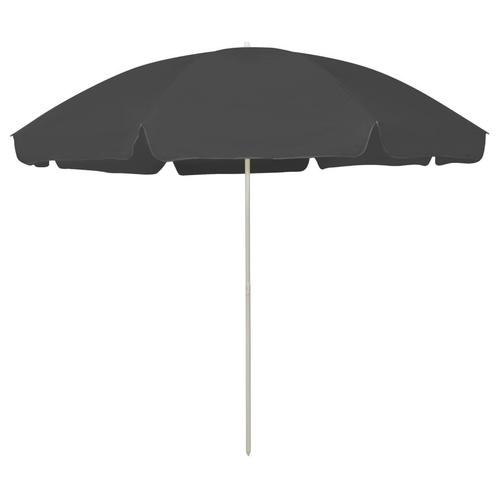 vidaXL Strandparasol 300 cm antracietkleurig, Tuin en Terras, Parasols, Strandparasol, Nieuw, 2 tot 3 meter, Verzenden