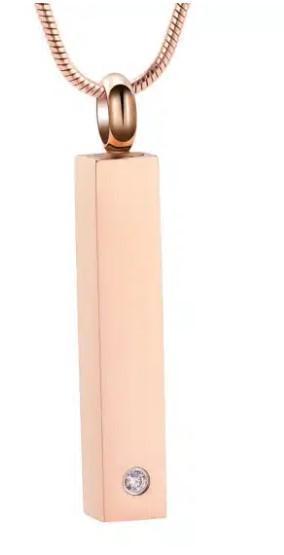 Assieraad, ashanger rvs staaf rosegoud met steentje, Sieraden, Tassen en Uiterlijk, Kettinghangers, Met strass, Overige kleuren